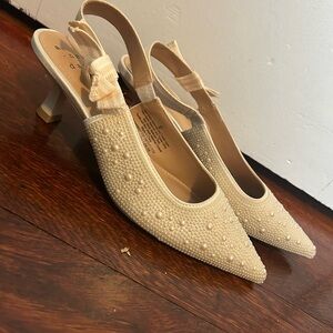 a new day Cream Pearl Embellished Heels